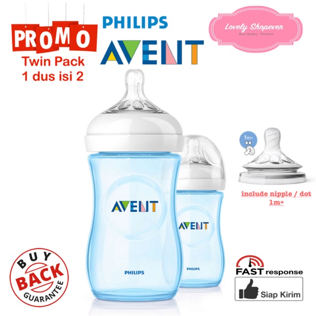 Avent philips botol susu milk bottle natural 260ml 260 ml blue biru