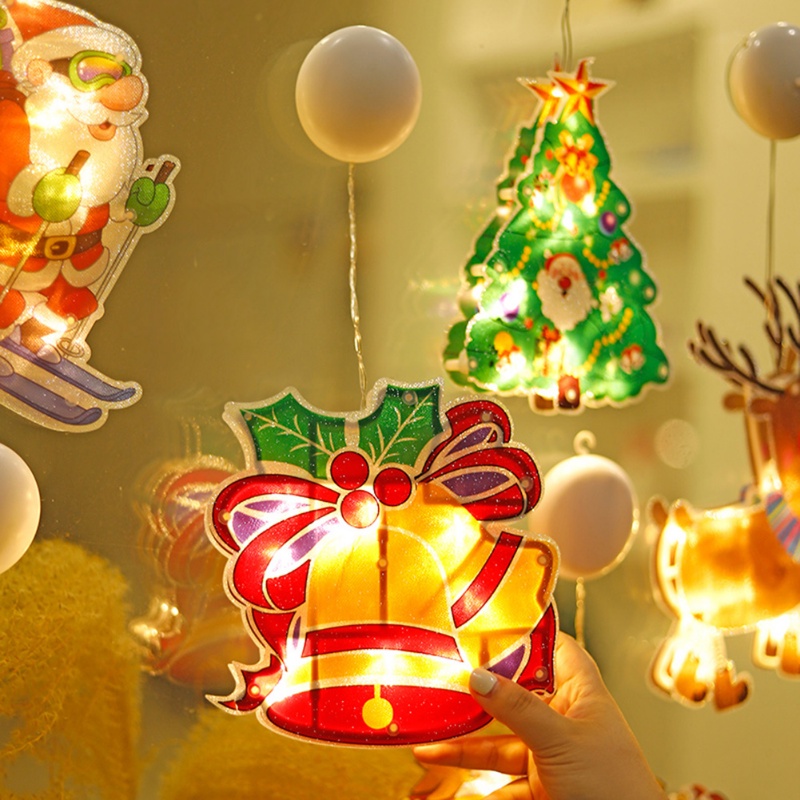 Lampu String LED Bentuk Snowflake Santa Claus Untuk Dekorasi Natal