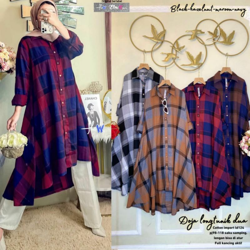 [COD] DOJA LONG TUNIK DUA ORI BERLABEL FLOW ELMIRA