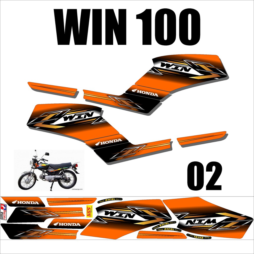 STRIPING CUSTOM  SETICKER MOTOR WIN 100 K.02