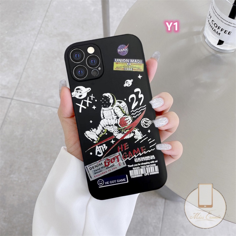 Xiaomi Redmi 10 9A Mi POCO F3 POCO M3 Pro Mi 11 lite 10T 10 Note9 Note10 Note8 Redmi 9 9C NFC 9T Note10Pro Note10S Poco X3 Poco M3 A15 A16 Reno 5 4 5F A54 A74 A12 A7 A5S A3S A9 A5 A53 2020 A35 Straight Cube Nasa Astronaut Space Soft Phone Case-1