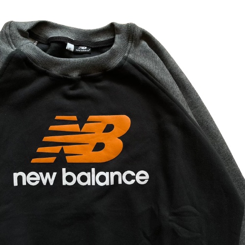 Jaket Sweater Crewneck NB COMBI LIST ORANGE – Black Edition Fashion Trendy Casual Pria Good Brand Qu