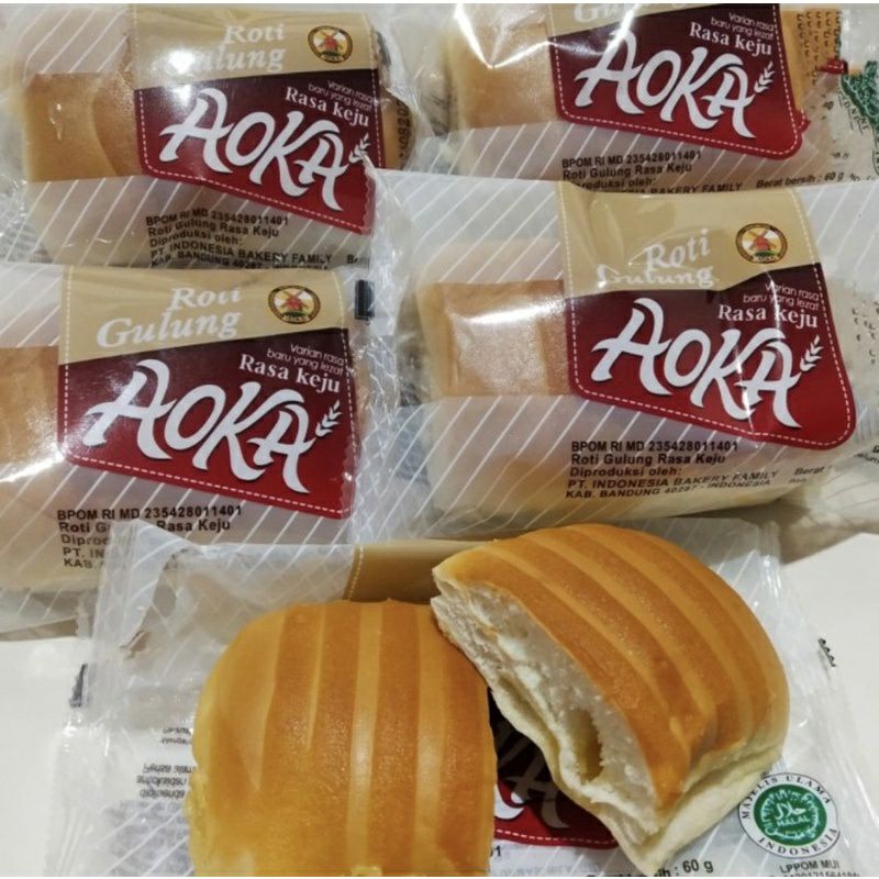 ROTI AOKA GULUNG rasa keju / coklat