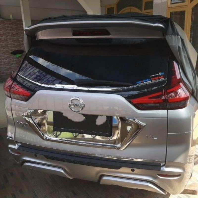 cover list back license ornament full chrome all new livina 2019