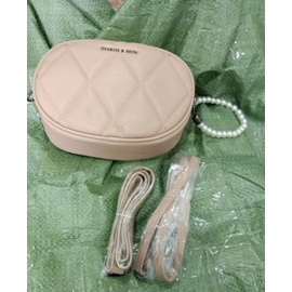 CKBAGS - TAS CH4RL3S&amp;K3ITHH WAIST BAG TAS PINGGANG TAS SELEMPANG SLING BAG OVAL MUTIARA CHAIN FASHION IMPORT #3253