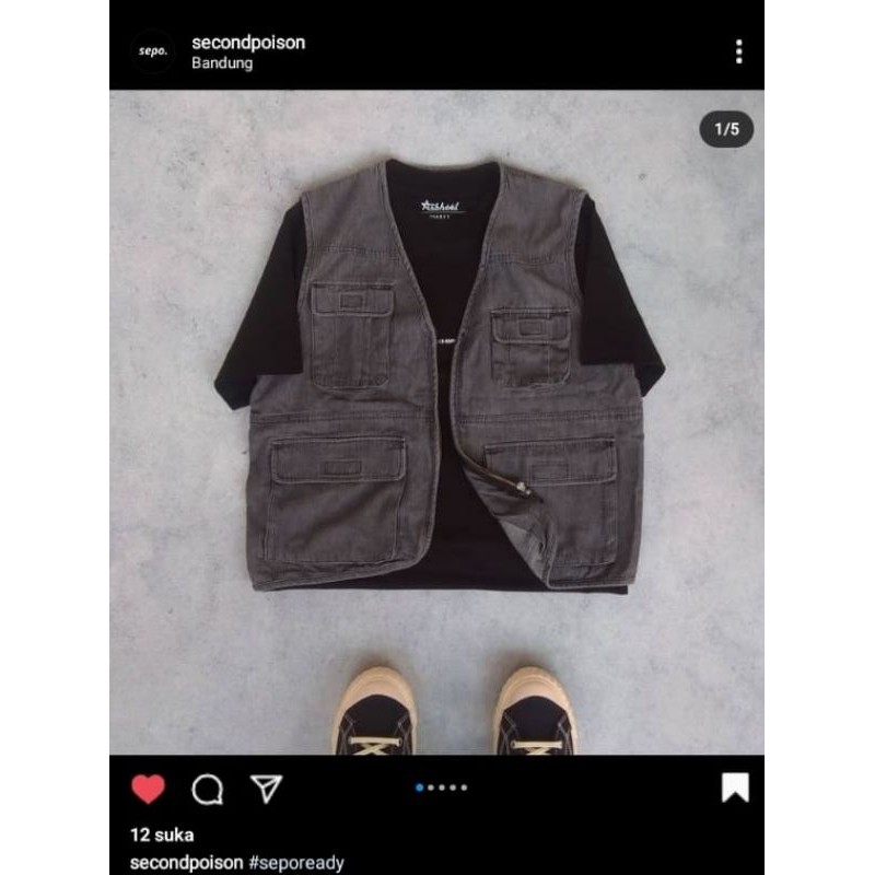 Utility Vest Zippo Grey Washed