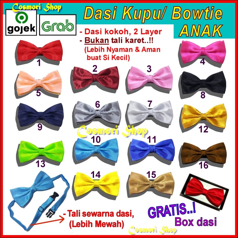 Bowtie Dasi Kupu ANAK Polos Playgroup Kupu-Kupu Hitam Balita Anak2 TK Laki Kupu2 Pesta Bridesmaid