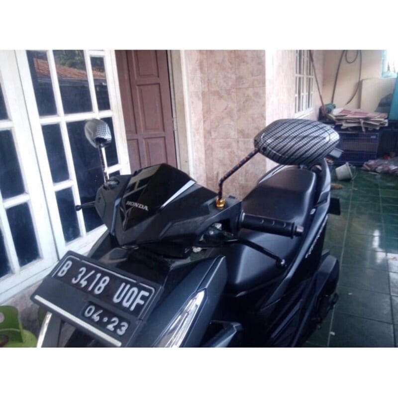 TERMURAH SPION CARBON MODEL BEAT TWOTONE BLUE XXX TANGKAI TANGGUNG UNIVERSAL SEMUA MOTOR HONDA VARIO SCOOPY SONIC CBR LEXI PCX SUPRA REVO DLL