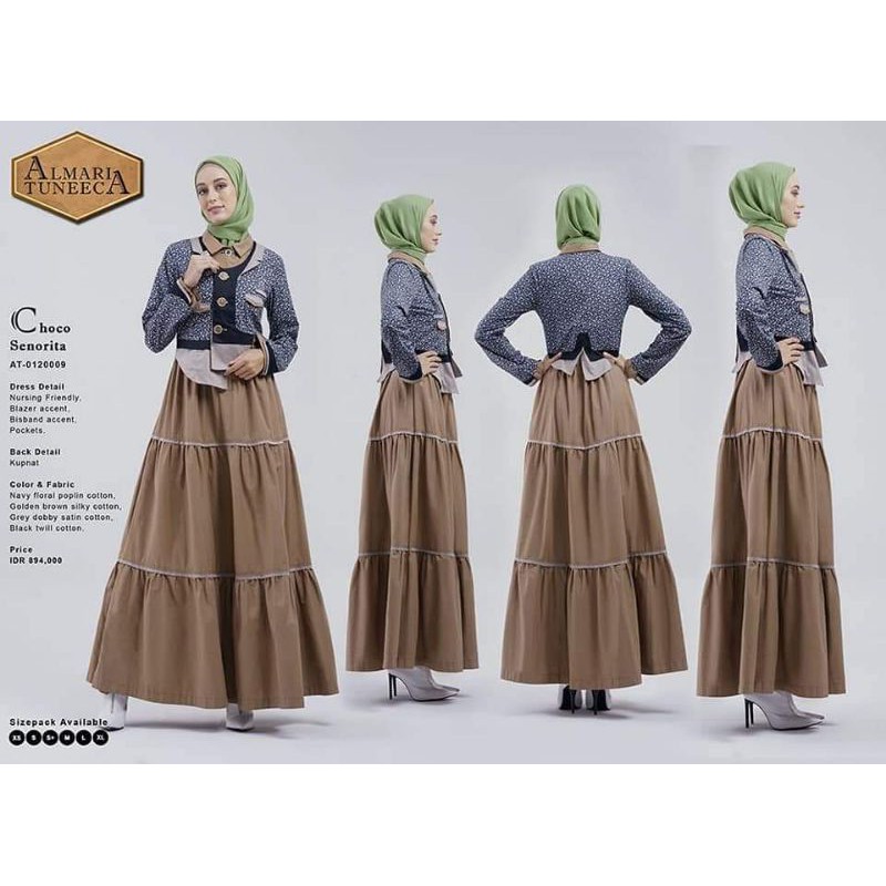 Gamis almari tuneeca AT-0120009 Choco Senorita