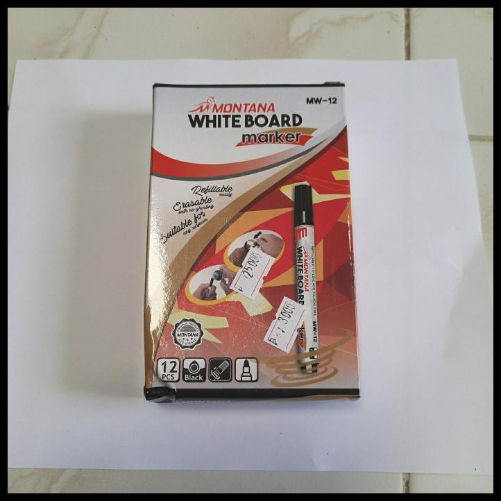 

Spidol Whiteboard Hitam Montana 1 Lusin