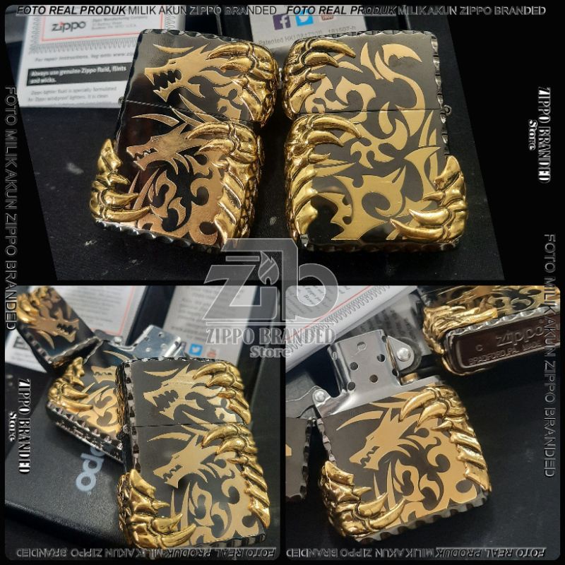 zippo dragon claw 3 claw black ice ebony zippo emblem claw dragon golden black 4 side design limited