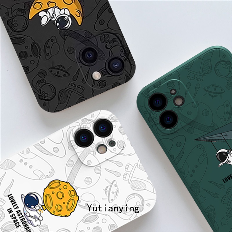 Case Motif Nasa Astronot Untuk Infinix Hot 10T 11 10S 11s 10 Play 9 Play 9 Play Smart 5 6 Note8 10 Lite