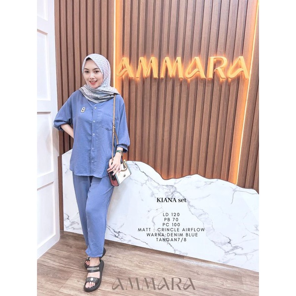 Oneset kiana polos ammara crincle Airflow // setelan kringkel // setcel cakep