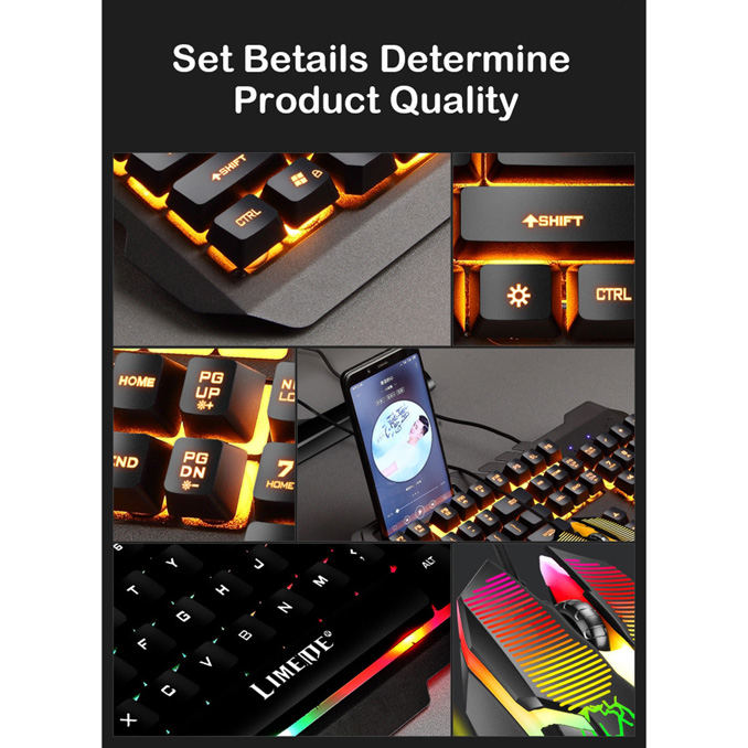 Combo Paket Keyboard Gaming RGB Mouse &amp; Holder Smartphone T21