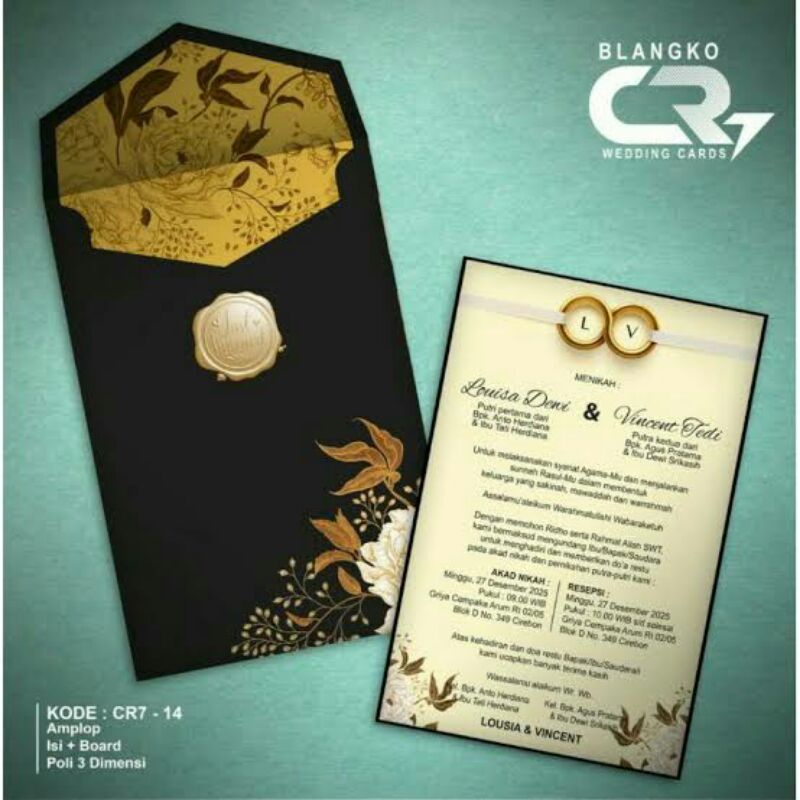 Undangan Pernikahan Amplop + hard cover CR7 14