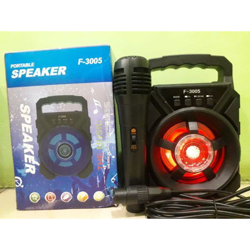 SPEAKER BLUETOOTH PROTABLE F-3005 FREE MIC//SPEAKER KARAOKE TERMURAH