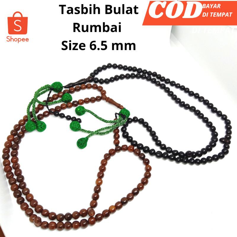 * BISA COD * Tasbih Kaukah kokkah  Ukuran 6.5 Rumbai Hijau