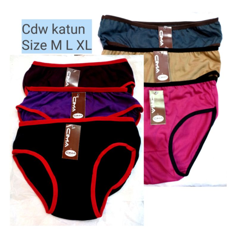 Celana Dalam Wanita polos lembaran CD wanita cima 3in1 bahan katun lembut