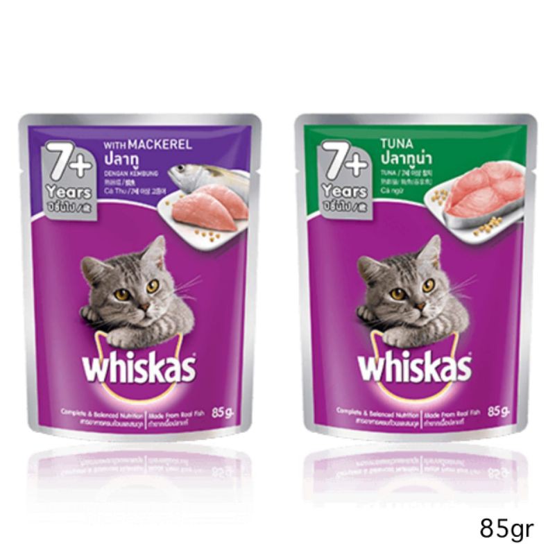 Whiskas Senior Mackerel Tuna 7+ Pouch 85gr