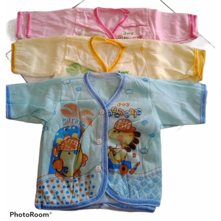 Baju Bayi Lengan Panjang SA Warna Sablon Newborn