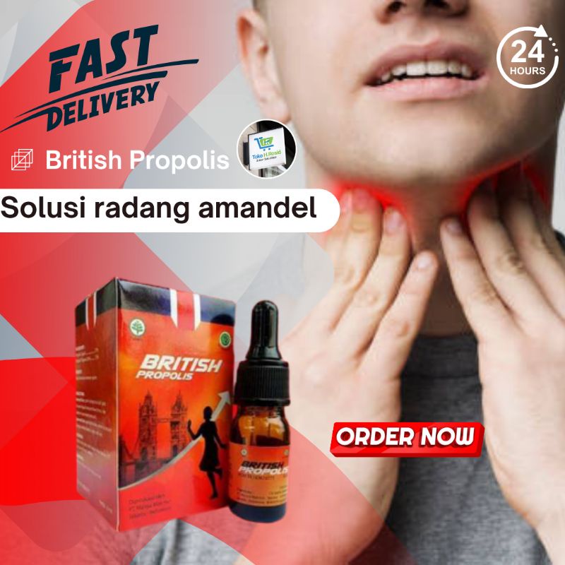 British Propolis 6ml Obat Amandel Dewasa Sakit Tenggrokan Radang Penghilang Bau Mulut Sariawan Panas