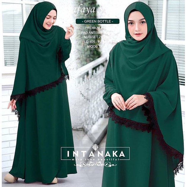 SAFAYA SYARI+CADAR / Gamis Syari Fit To XXL / Gamis Mosscrepe Bercadar / Gamis Syar'i + Cadar