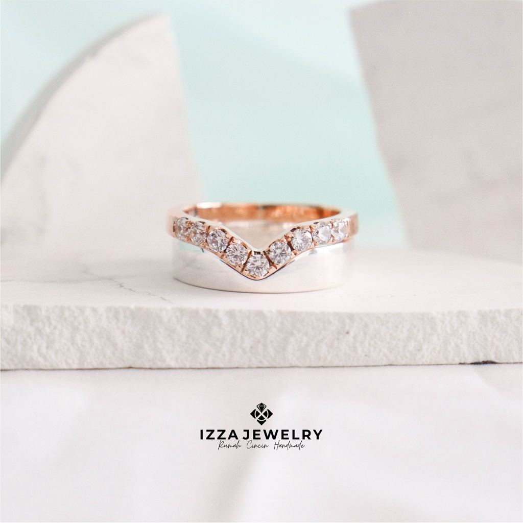 Cincin Nikah Bahan Emas Kuning 75% & Palladium 25%