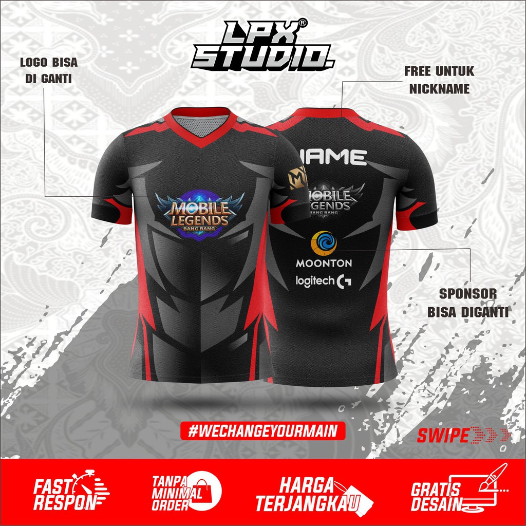 Jersey Kaos Gaming Free Fire | Bisa Cod Free Name Set