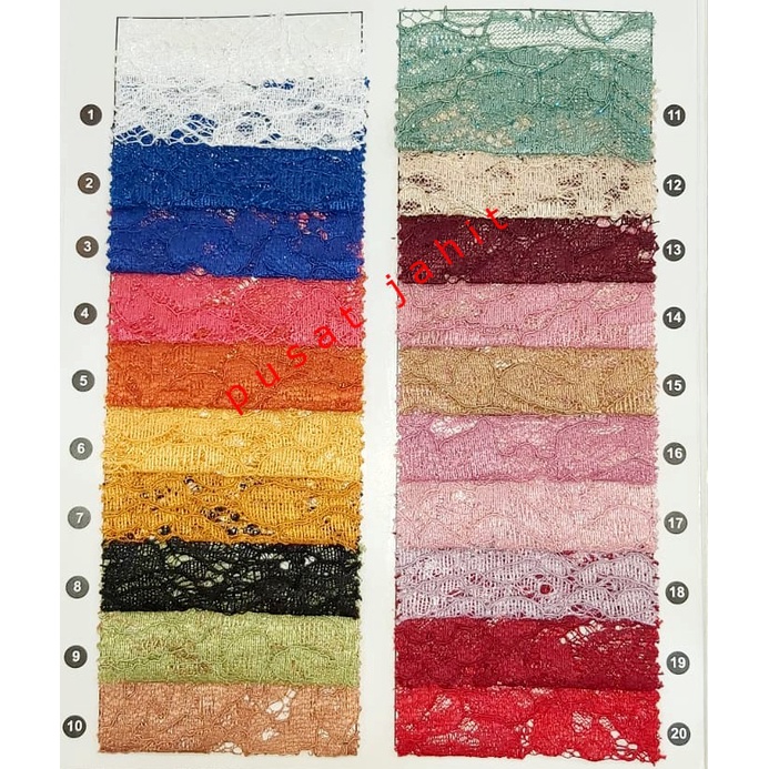 KAIN BROKAT CORD LACE GLITER & NON GLITTER per 1/2meter = 50 cm = 0,5 m