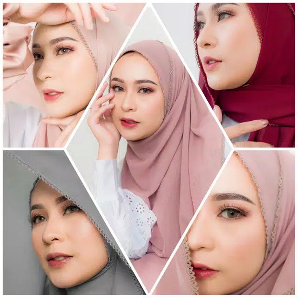 Alny Hijab - Pashmina Crochet Diamond Italiano /Jilbab Pasmina Picot Diamond