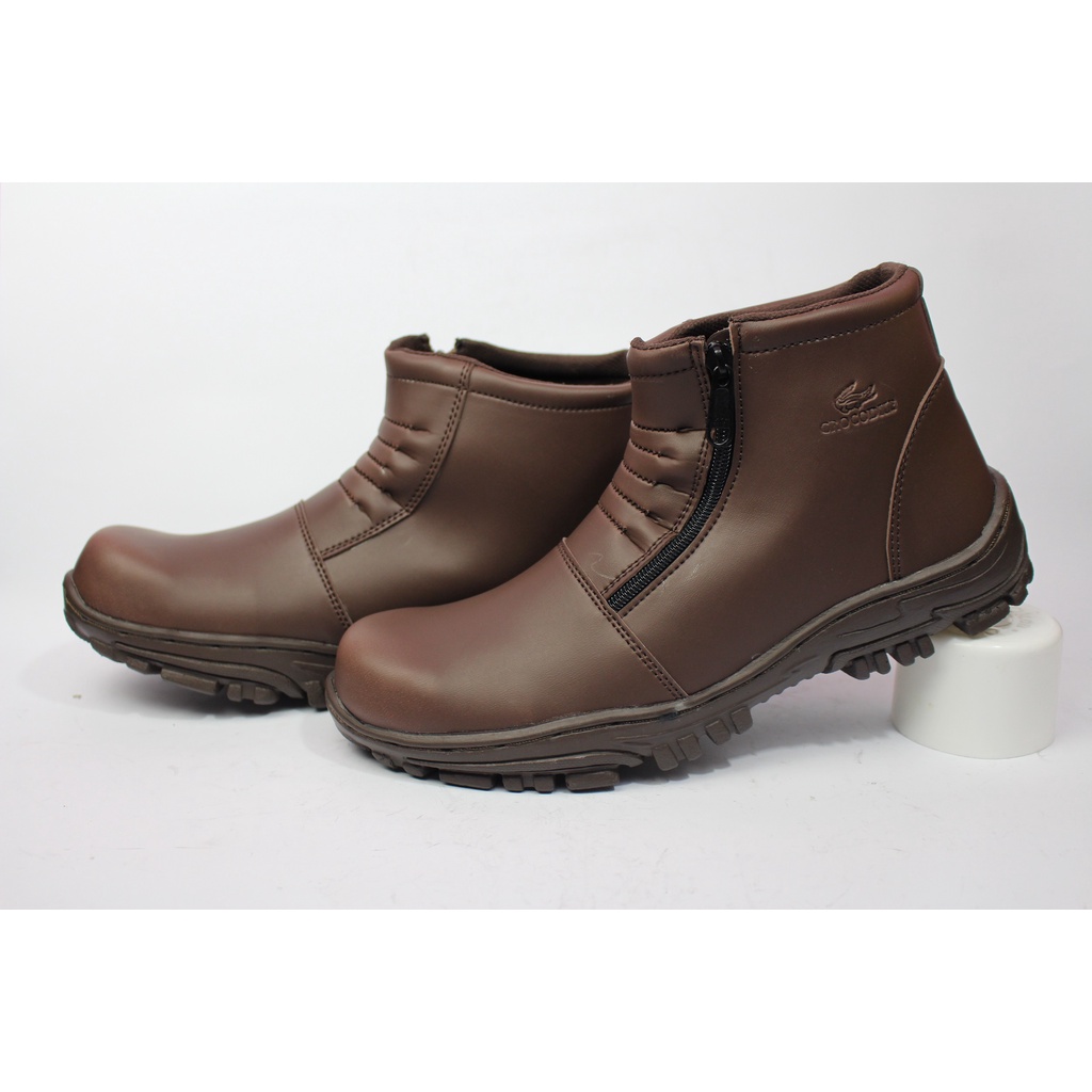 BIG SALE / FREE ONGKIR / SEPATU SAFETY BOOTS CROCODILE STRUTS ZIPPER SEPATU PRIA MURAH PROYEK KERJA
