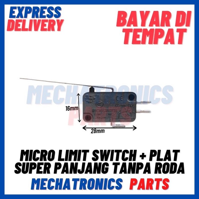 [SWI-9093] MICRO LIMIT SWITCH + PLAT SUPER PANJANG TANPA RODA