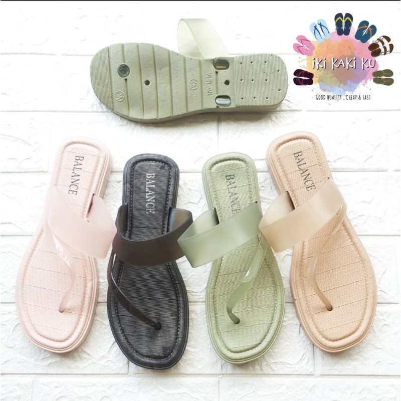 SANDAL JEPIT WANITA TALI BENING BAHAN KARET BALANCE 1214-X1