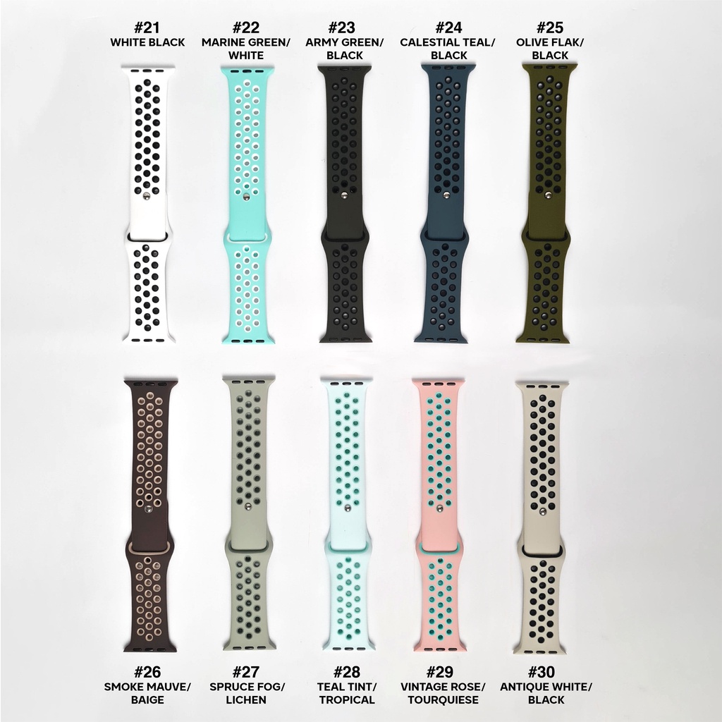 Strap untuk Apple Watch IWO HW 49 45 44 42 41 40 38mm Tali Jam Tangan DUAL SILICONE NIKE Strap Sport Band Premium iWatch series 1 2 3 4 5 6 7 8 9 ULTRA SE