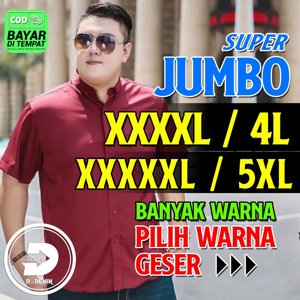 KEMEJA POLOS JUMBO LD BESAR XXXL XXXXL/4XL XXXXXL/5XL TERLARIS