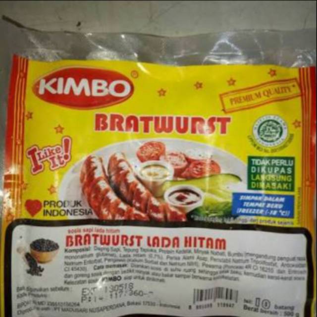 

KIMBO sosis bratwurst mini lada hitam 500gr