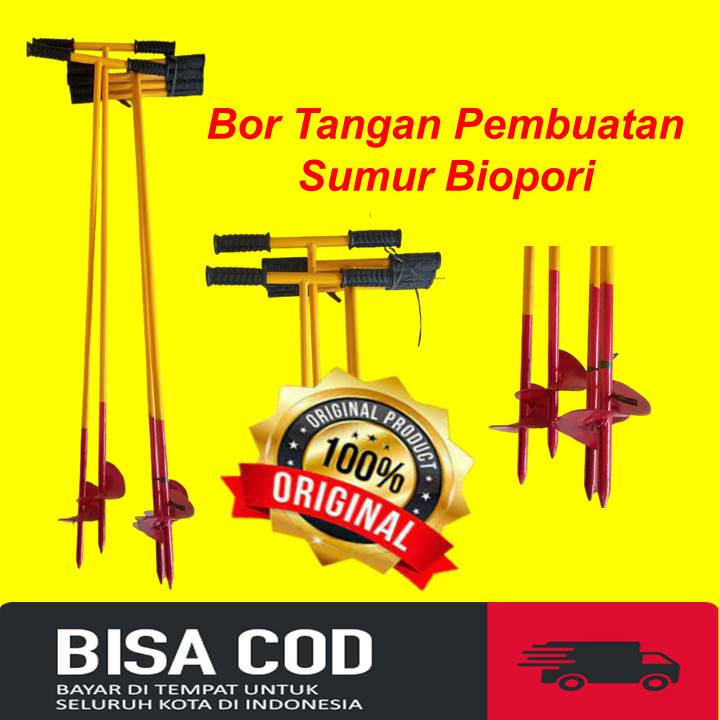 Bor Biopori Tangan Manual alat pembuatan Sumur Resapan Biopori kuat praktis murah