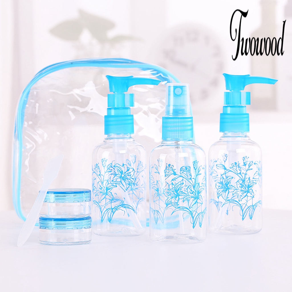 1 Set Botol Dispenser Isi Ulang Model Semprot Anti Slip Anti Bocor Untuk Makeup Travel