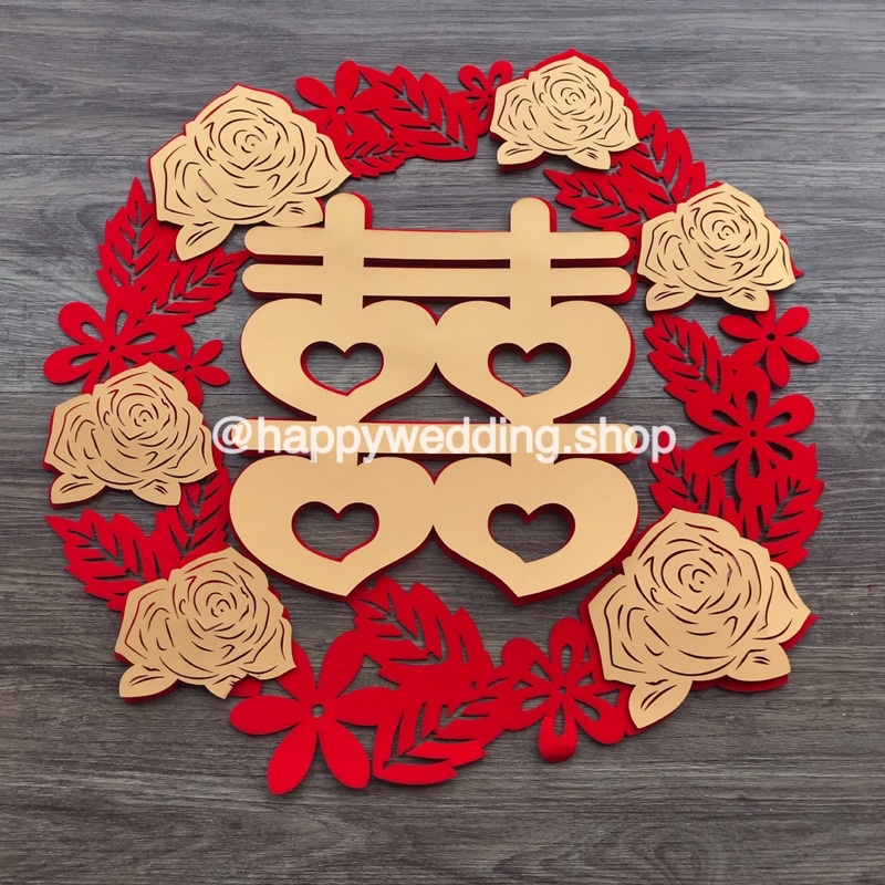 

Stiker Shuang Xi Bludru 3D Timbul / Stiker Sanghie 3D 50cm