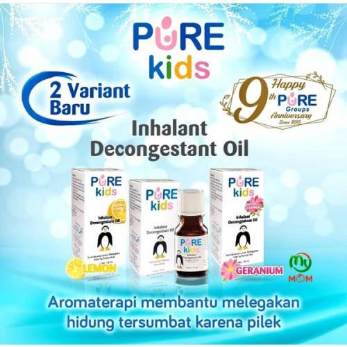 Pure Baby Pure Kids Inhalant Decongestant Oil 10ml Obat Pilek Hidung Tersumbat Obat Flu Anak-5
