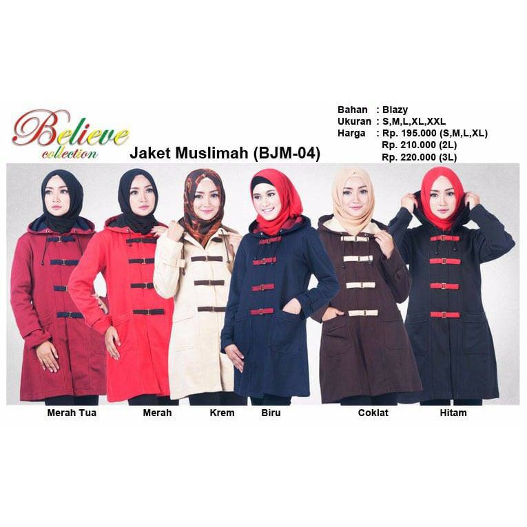 Jaket Perempuan BJM 04 Believe Jaket Muslimah