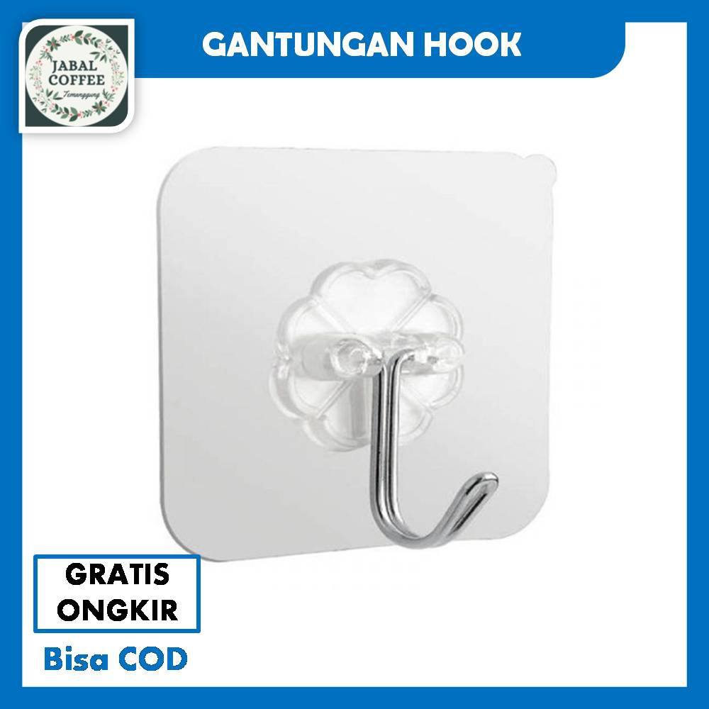 Gantungan Hook Tempel Serba Guna / Gantungan Baju / Gantungan Transparan J46