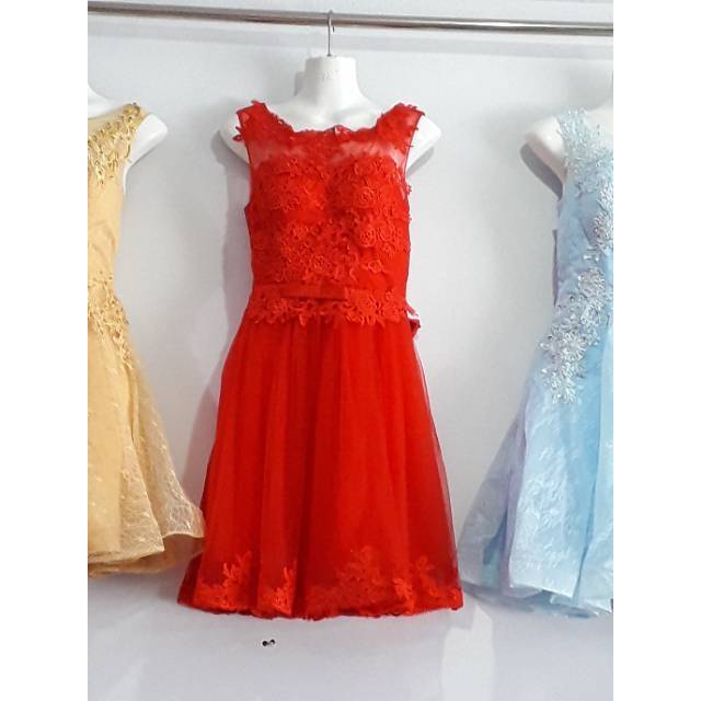 dress pendek / party dress / short dress /dress brokat