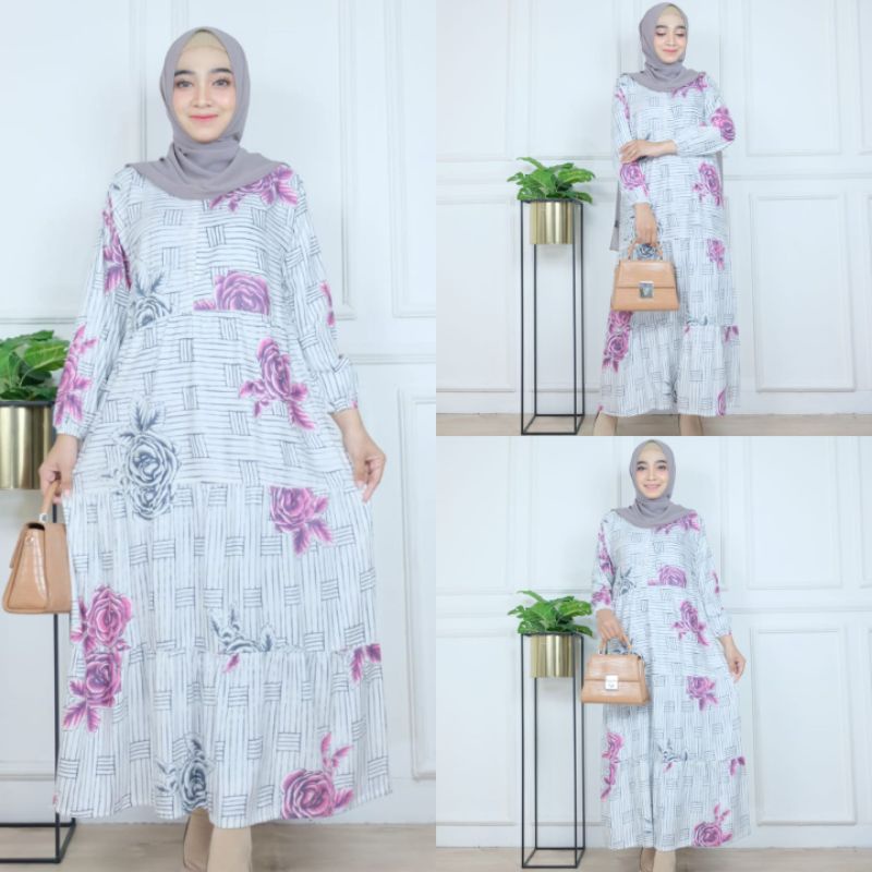 Gamis Rayon Homey Dress Terlaris / Gamis Muslim Syari Motif Terbaru