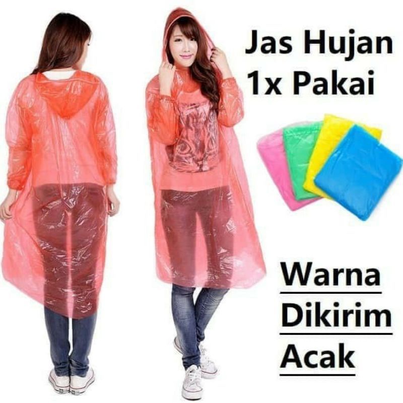 JAS HUJAN SEKALI PAKAI MURAH DISPOSABLE RAINCOAT / JAS HUJAN MURAH