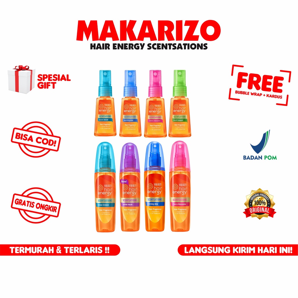 Jual Makarizo Hair Energy Scentsations Hair Fragrance Parfum Rambut 100ml &  30ml BPOM Original | Shopee Indonesia