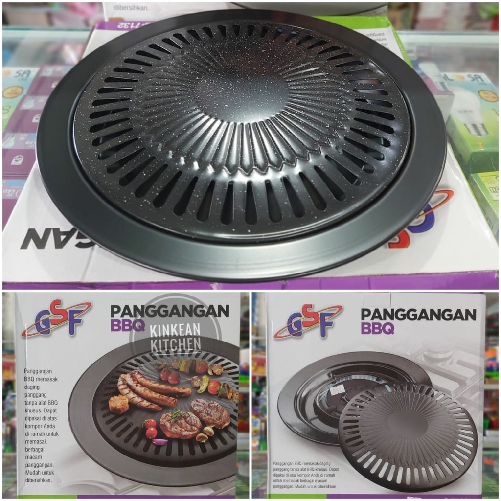 Panggangan Bulat / Panci BBQ Grill Anti Lengket GSF