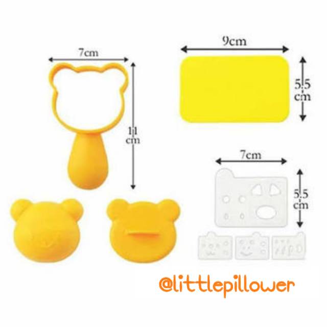 (FROG BENTO) Bento Rice Mold Frog Set/Cetakan Nasi Bento Kodok Macan Piggy Bear