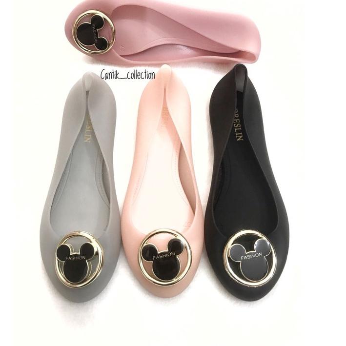 ♣ Sepatu Jelly Wanita Breslin Flat Shoes Ring Mickey Mouse 201-A5 - Sepatu Import Wanita Breslin 201