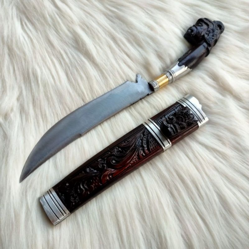 Pisau Bali Sadu Ukiran Tualen asli Pengerajin Pande Besi